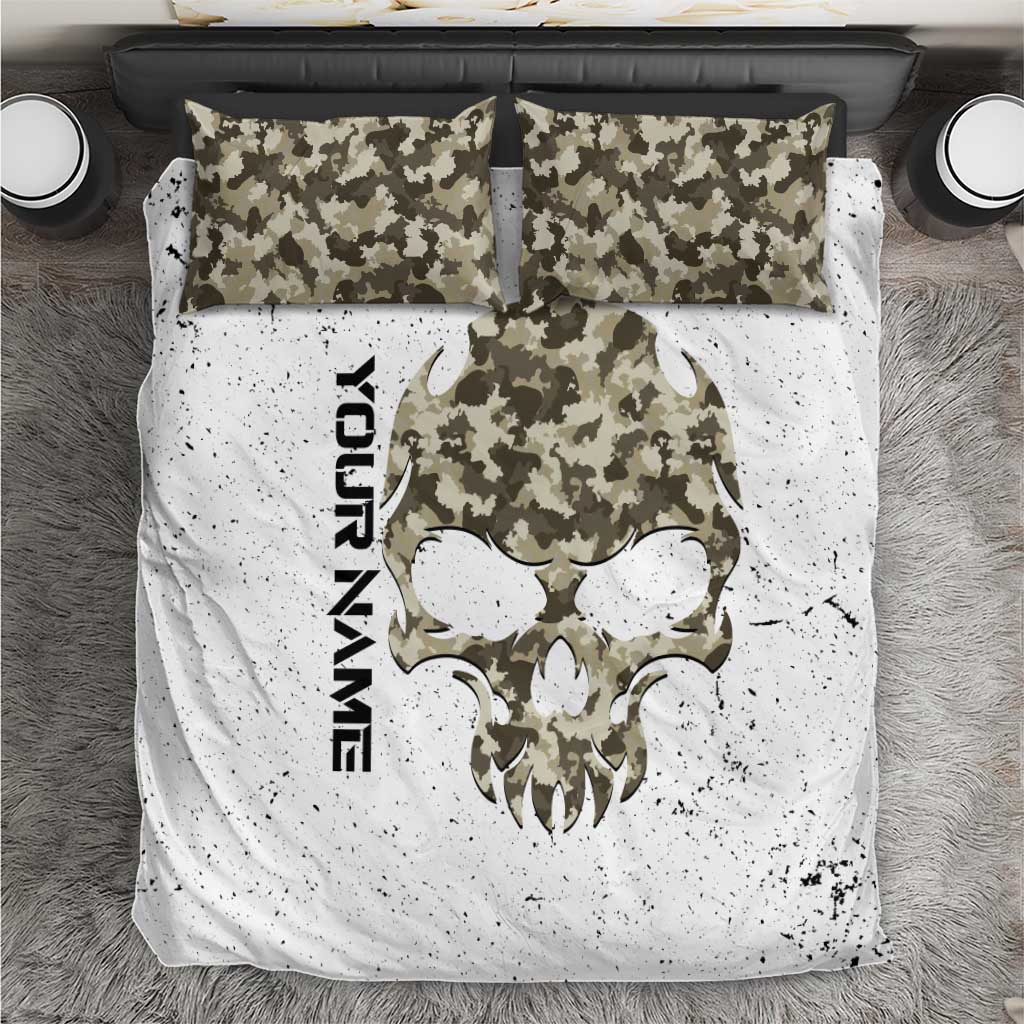 Personalized Camouflage Skull and American Flag Darts Bedding Set - Wonder Print Shop