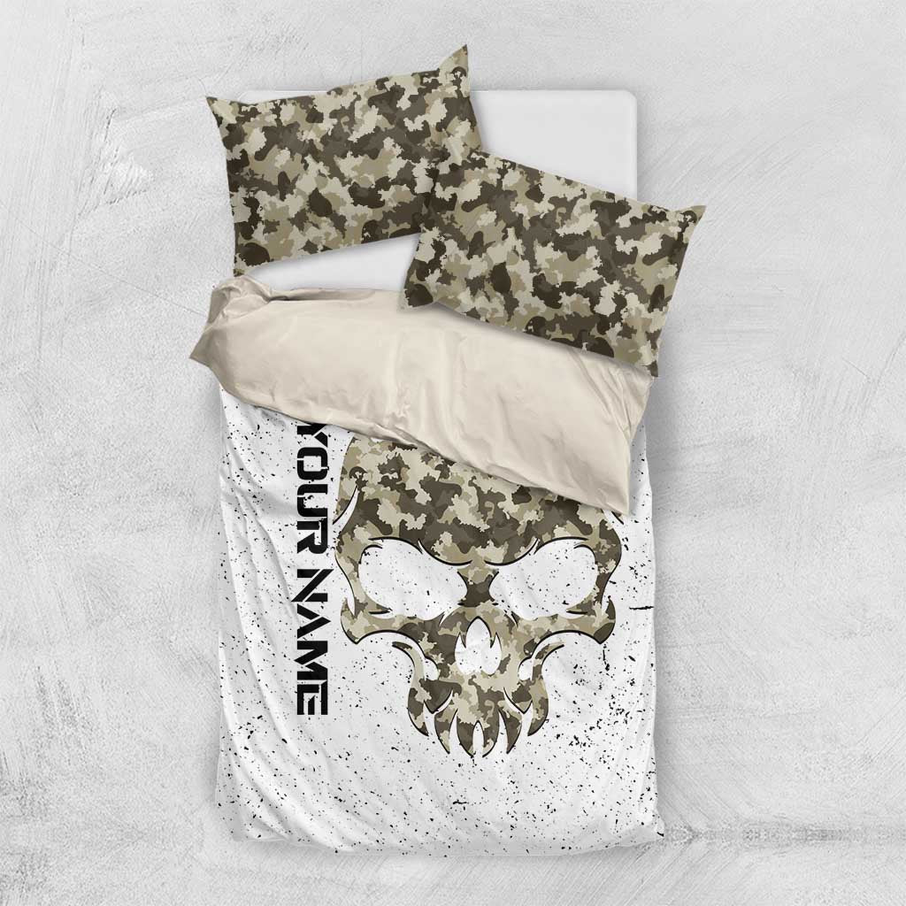 Personalized Camouflage Skull and American Flag Darts Bedding Set - Wonder Print Shop