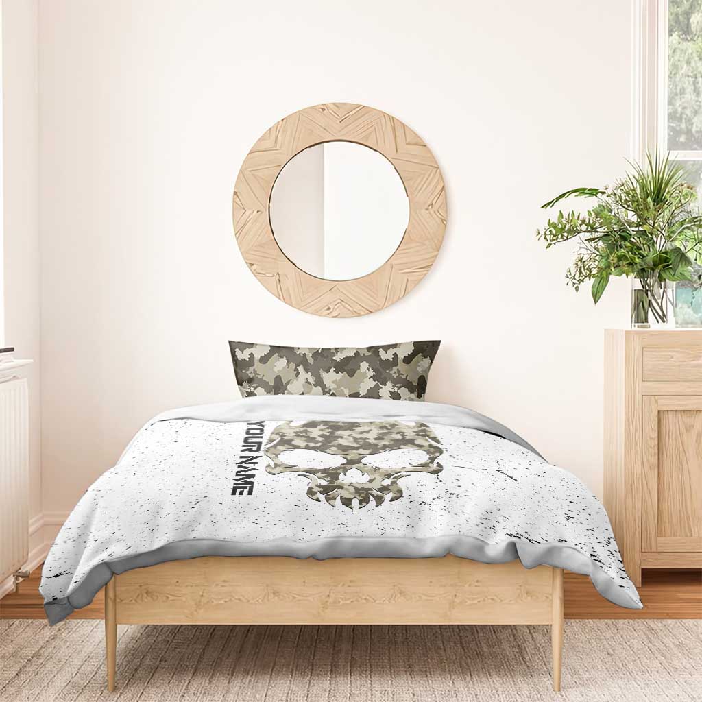 Personalized Camouflage Skull and American Flag Darts Bedding Set - Wonder Print Shop
