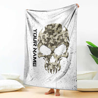 Personalized Camouflage Skull and American Flag Darts Blanket - Wonder Print Shop