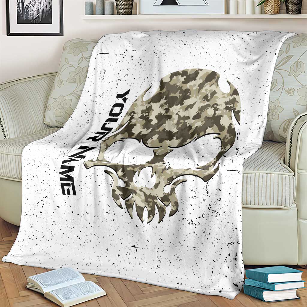 Personalized Camouflage Skull and American Flag Darts Blanket - Wonder Print Shop