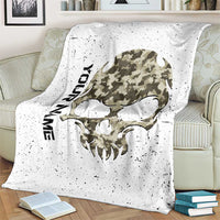 Personalized Camouflage Skull and American Flag Darts Blanket - Wonder Print Shop