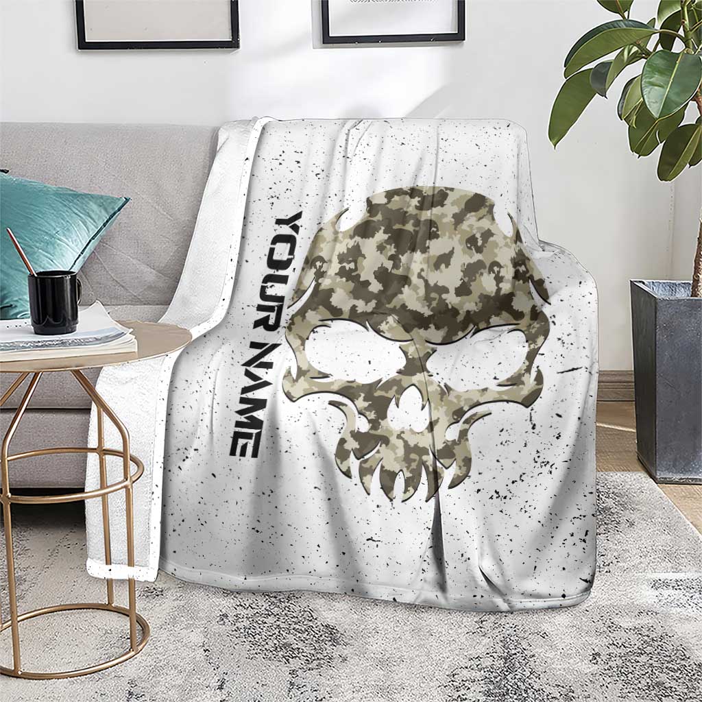 Personalized Camouflage Skull and American Flag Darts Blanket - Wonder Print Shop