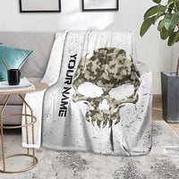 Personalized Camouflage Skull and American Flag Darts Blanket - Wonder Print Shop