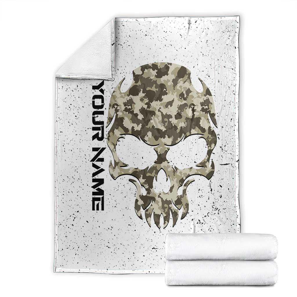Personalized Camouflage Skull and American Flag Darts Blanket - Wonder Print Shop