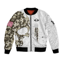 Personalized Camouflage Skull and American Flag Darts Bomber Jacket - Wonder Print Shop