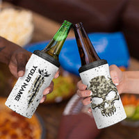Personalized Camouflage Skull and American Flag Darts 4 in 1 Can Cooler Tumbler - Wonder Print Shop