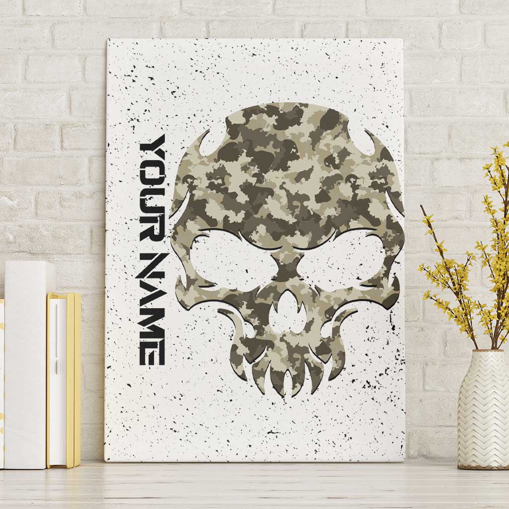 Personalized Camouflage Skull and American Flag Darts Canvas Wall Art - Wonder Print Shop