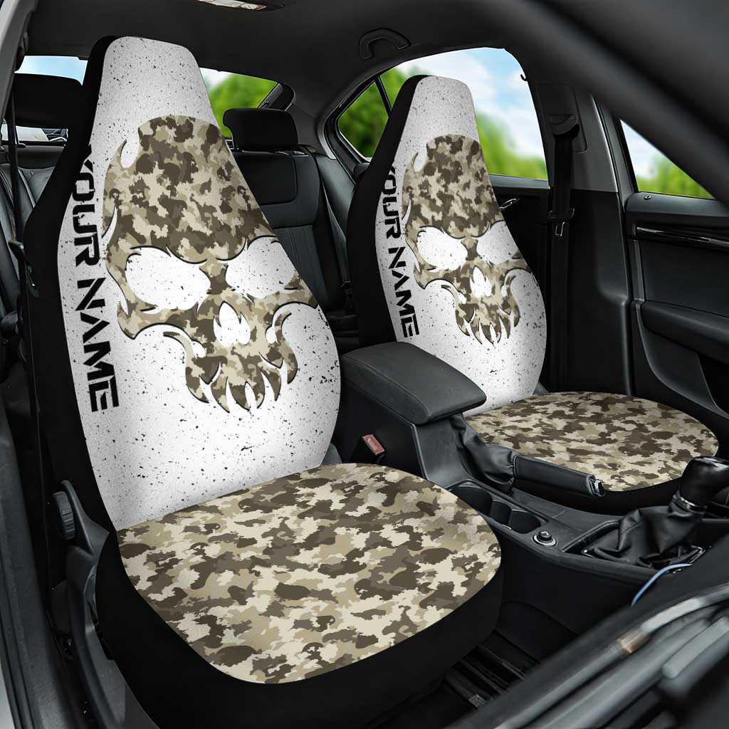 Personalized Camouflage Skull and American Flag Darts Car Seat Cover - Wonder Print Shop