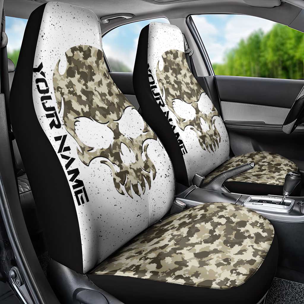 Personalized Camouflage Skull and American Flag Darts Car Seat Cover - Wonder Print Shop