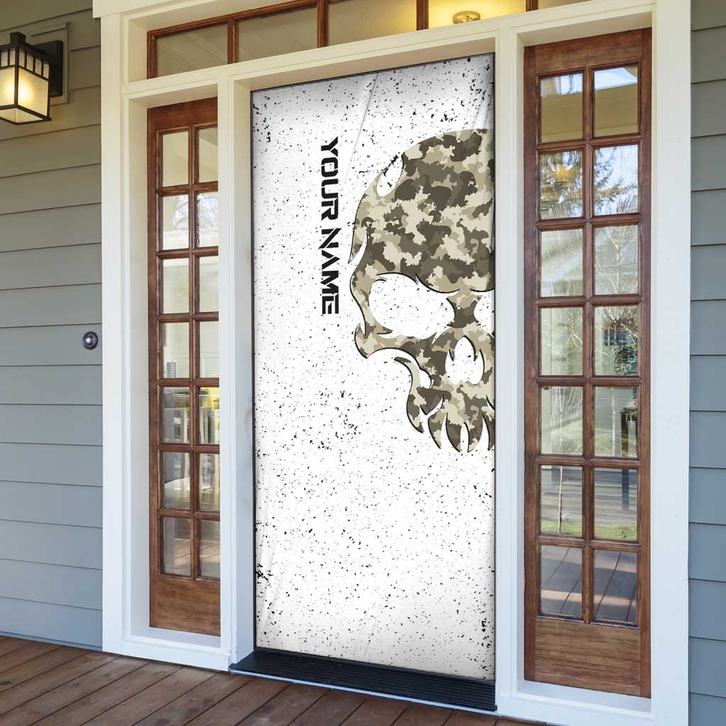 Personalized Camouflage Skull and American Flag Darts Door Cover - Wonder Print Shop