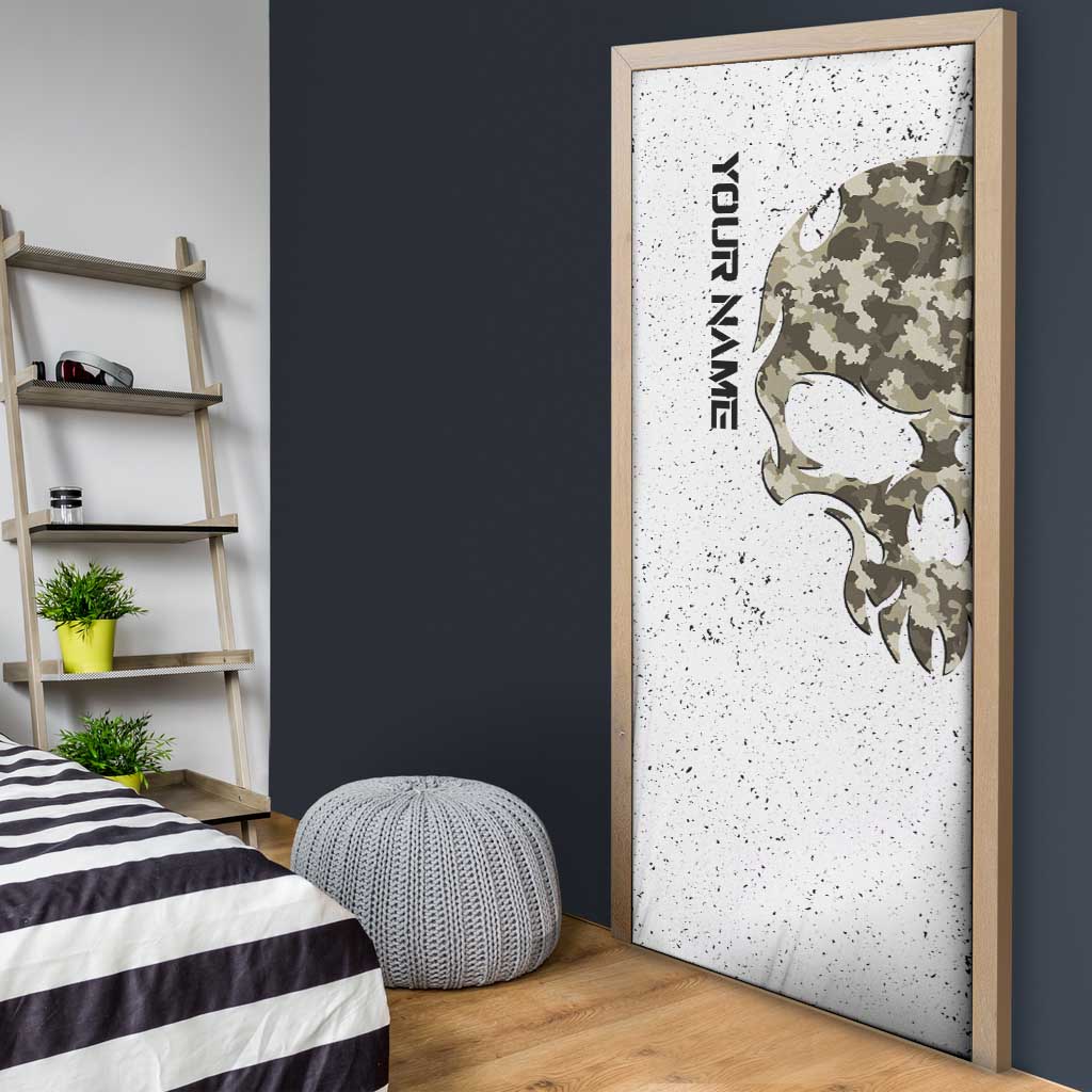 Personalized Camouflage Skull and American Flag Darts Door Cover - Wonder Print Shop
