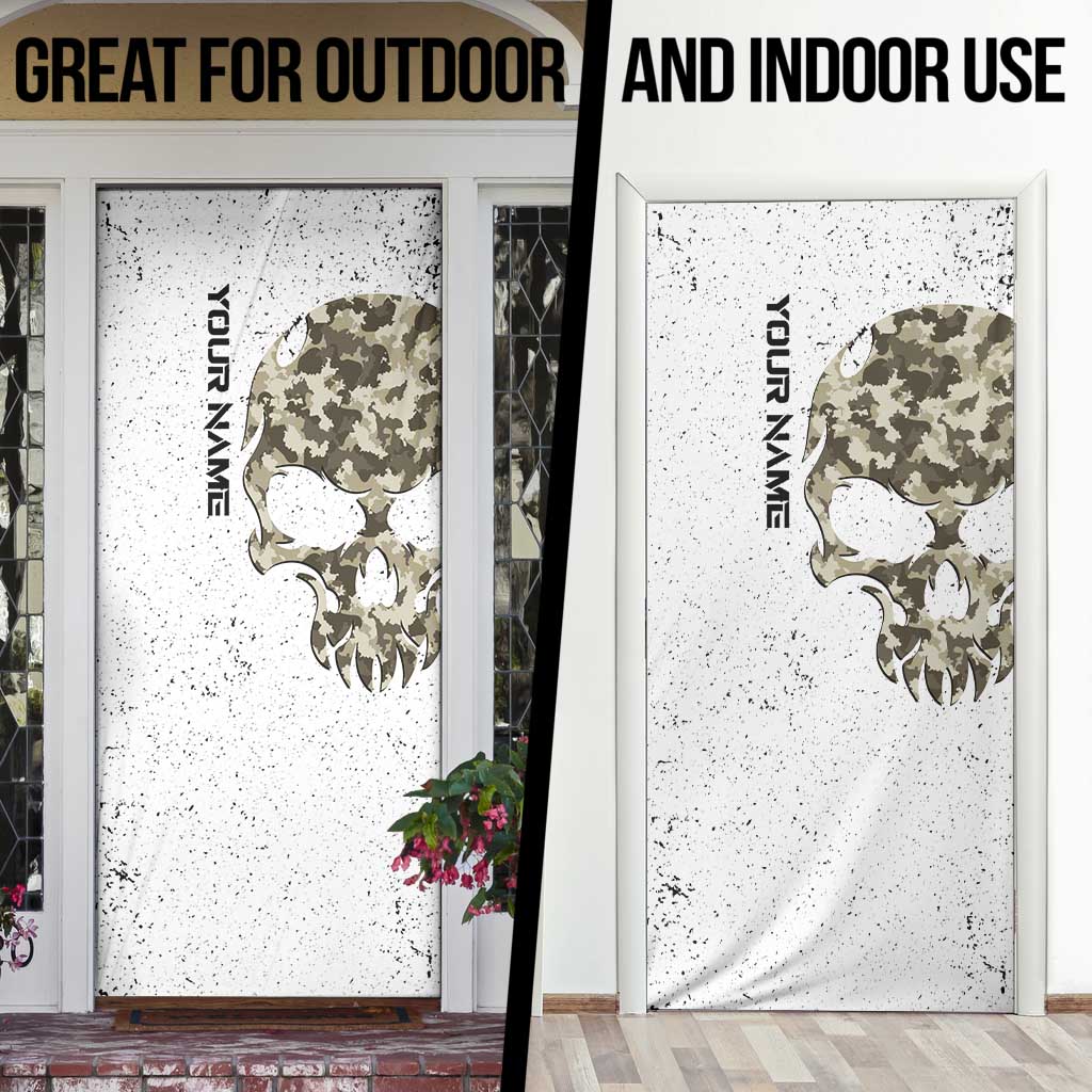 Personalized Camouflage Skull and American Flag Darts Door Cover - Wonder Print Shop