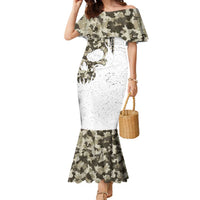 Personalized Camouflage Skull and American Flag Darts Family Matching Mermaid Dress and Hawaiian Shirt - Wonder Print Shop