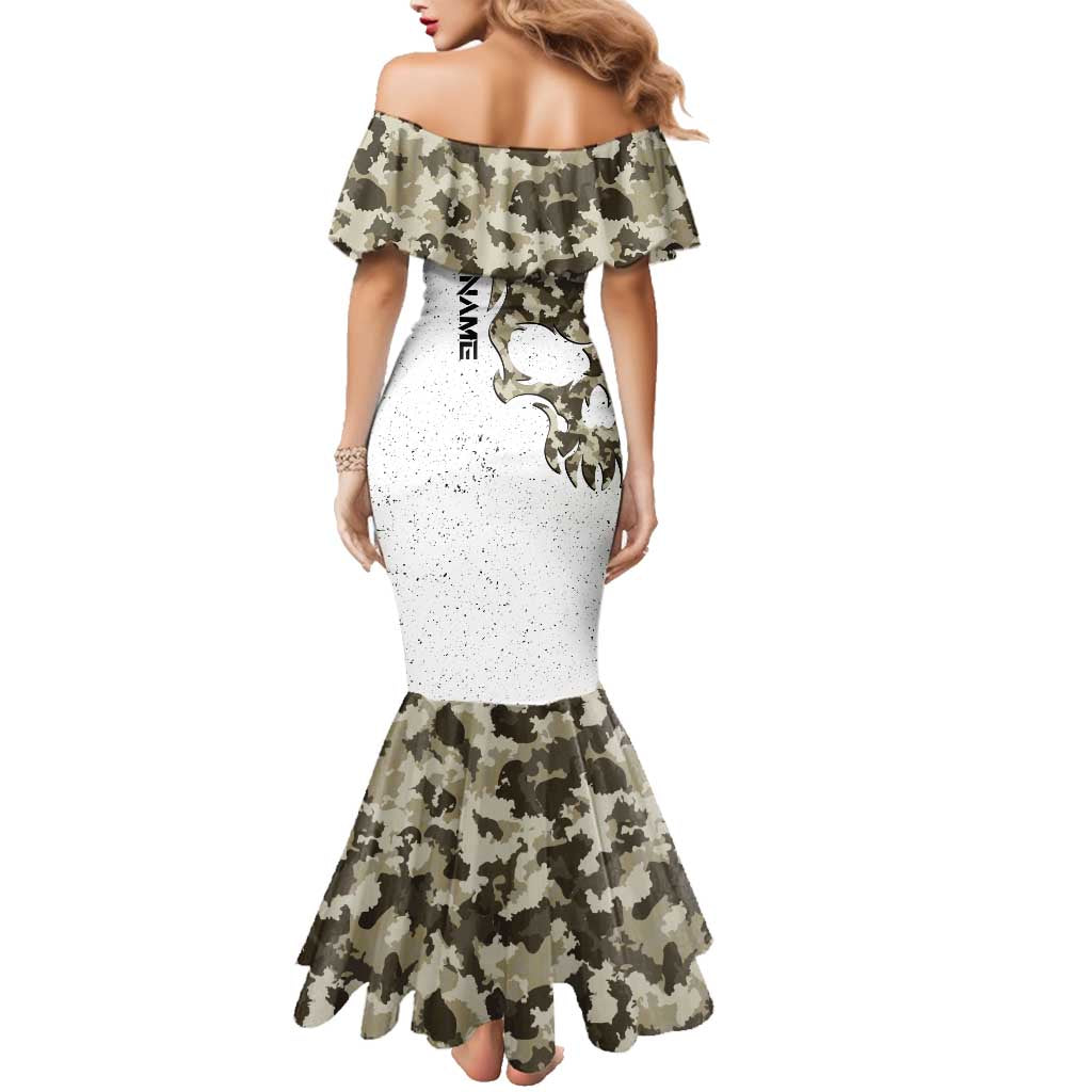Personalized Camouflage Skull and American Flag Darts Family Matching Mermaid Dress and Hawaiian Shirt - Wonder Print Shop