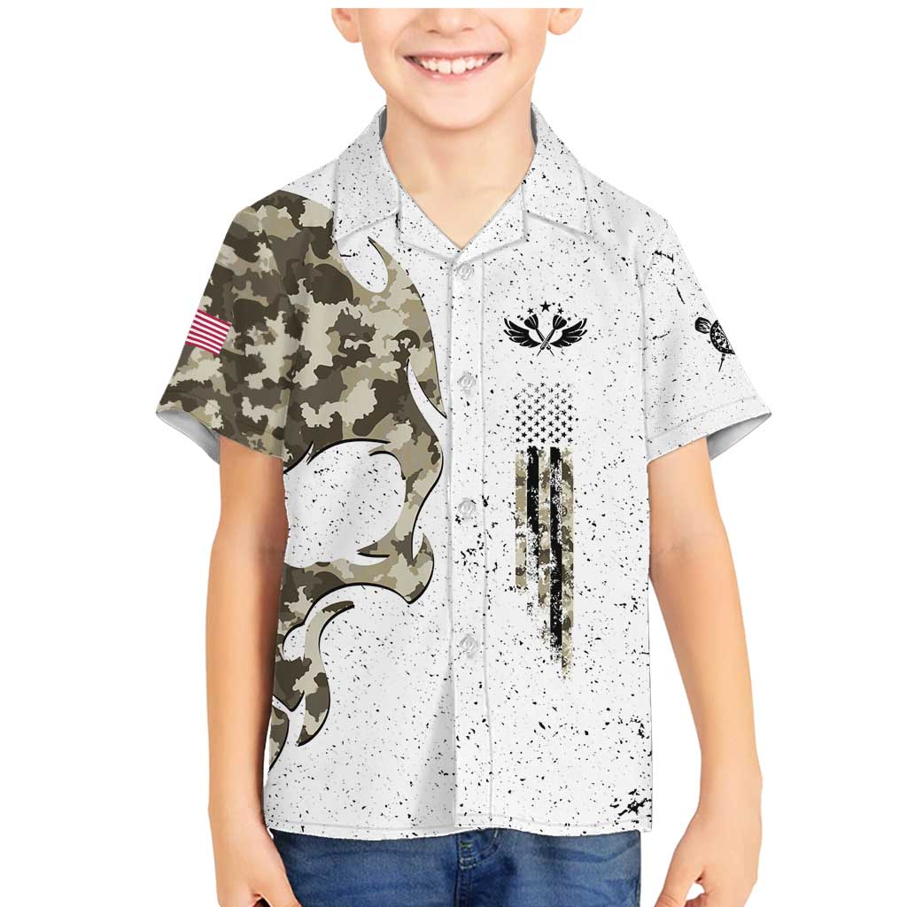 Personalized Camouflage Skull and American Flag Darts Family Matching Mermaid Dress and Hawaiian Shirt - Wonder Print Shop