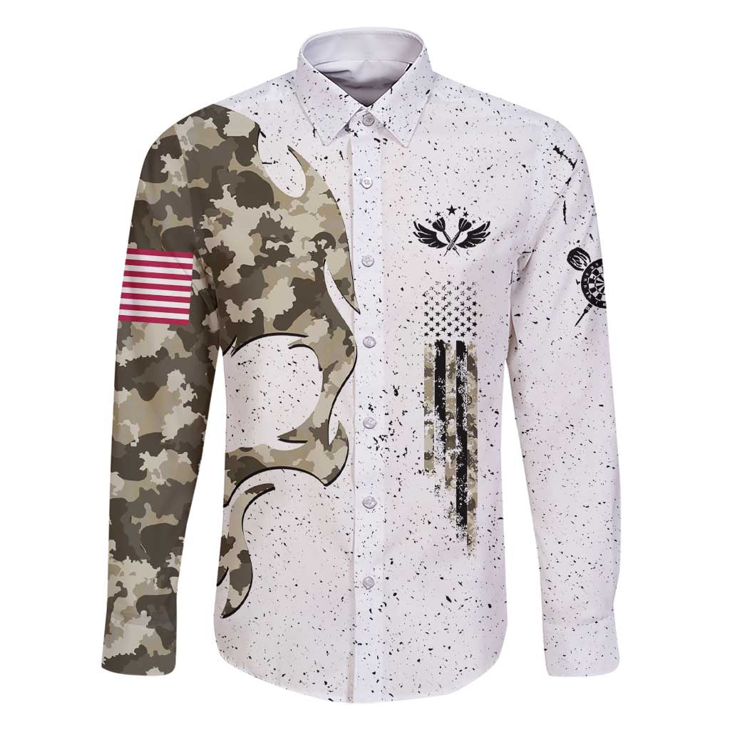 Personalized Camouflage Skull and American Flag Darts Family Matching Short Sleeve Bodycon Dress and Hawaiian Shirt - Wonder Print Shop