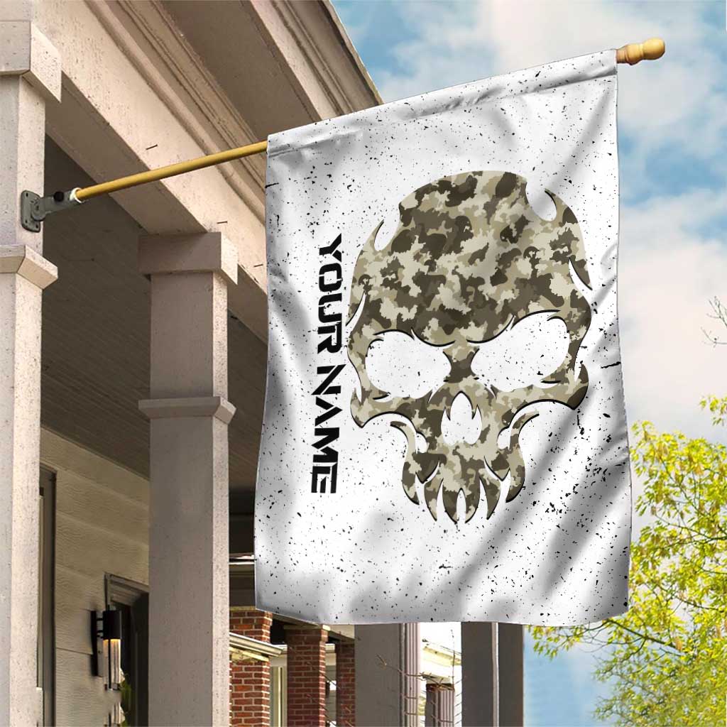 Personalized Camouflage Skull and American Flag Darts Garden Flag - Wonder Print Shop