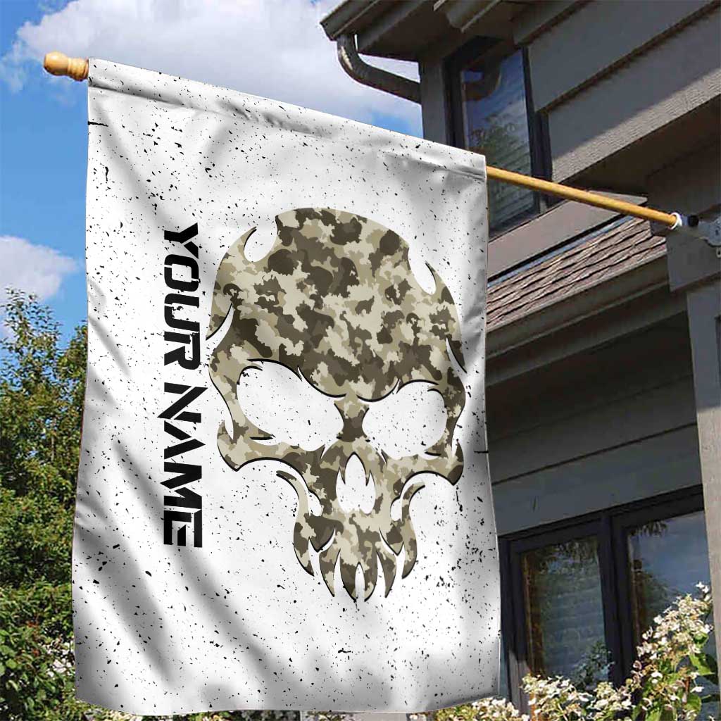 Personalized Camouflage Skull and American Flag Darts Garden Flag - Wonder Print Shop