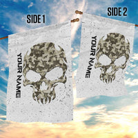 Personalized Camouflage Skull and American Flag Darts Garden Flag - Wonder Print Shop