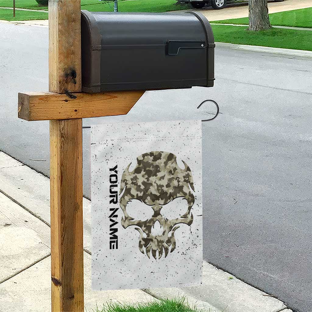 Personalized Camouflage Skull and American Flag Darts Garden Flag - Wonder Print Shop
