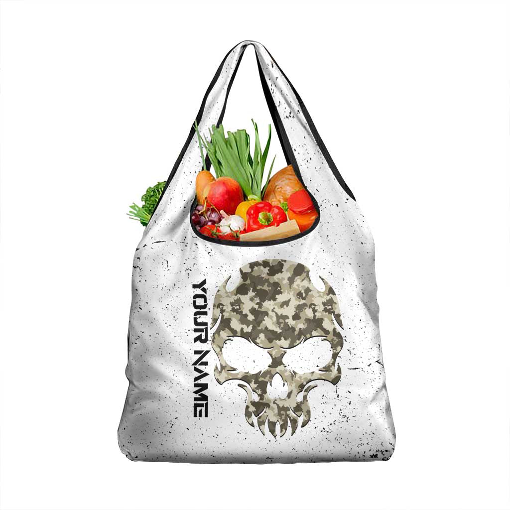 Personalized Camouflage Skull and American Flag Darts Grocery Bag - Wonder Print Shop