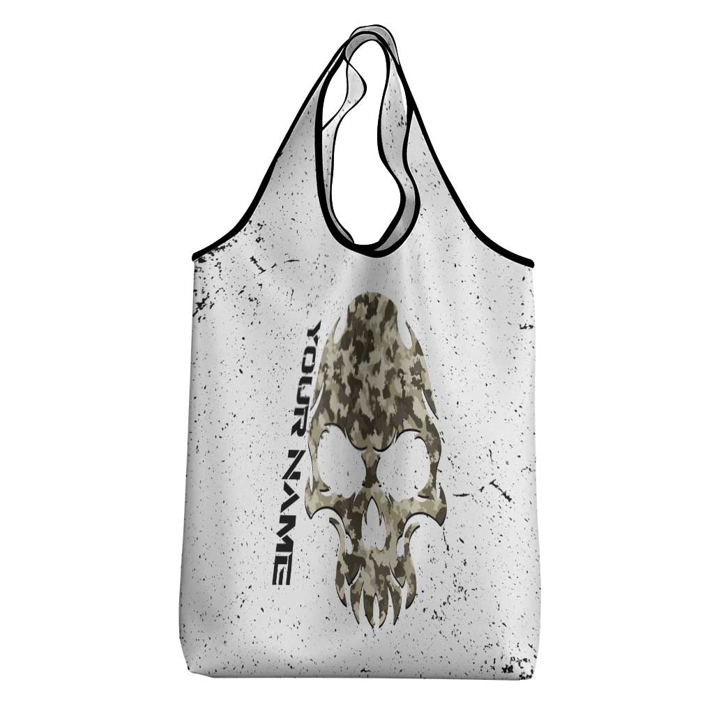 Personalized Camouflage Skull and American Flag Darts Grocery Bag - Wonder Print Shop