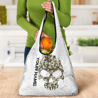 Personalized Camouflage Skull and American Flag Darts Grocery Bag - Wonder Print Shop