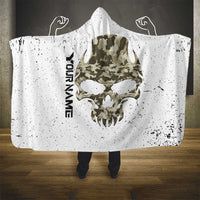 Personalized Camouflage Skull and American Flag Darts Hooded Blanket - Wonder Print Shop