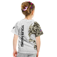Personalized Camouflage Skull and American Flag Darts Kid T Shirt - Wonder Print Shop