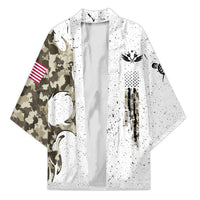 Personalized Camouflage Skull and American Flag Darts Kimono - Wonder Print Shop