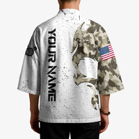Personalized Camouflage Skull and American Flag Darts Kimono - Wonder Print Shop
