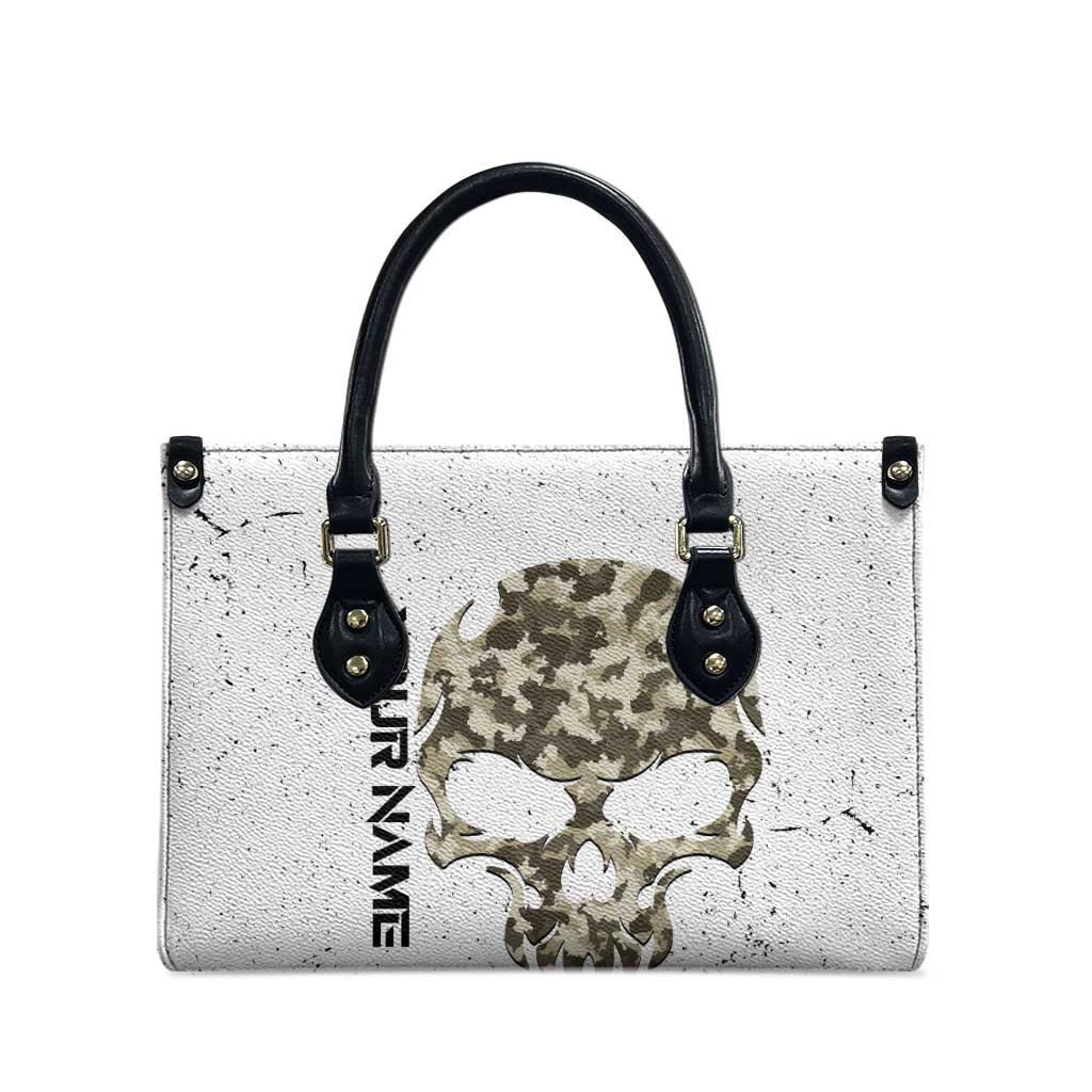 Personalized Camouflage Skull and American Flag Darts Leather Bag - Wonder Print Shop