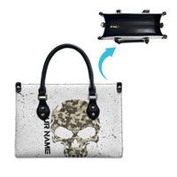 Personalized Camouflage Skull and American Flag Darts Leather Bag - Wonder Print Shop