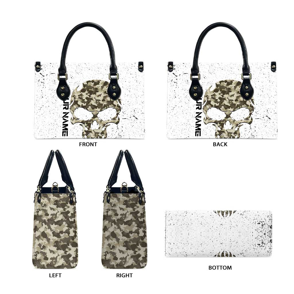 Personalized Camouflage Skull and American Flag Darts Leather Bag - Wonder Print Shop