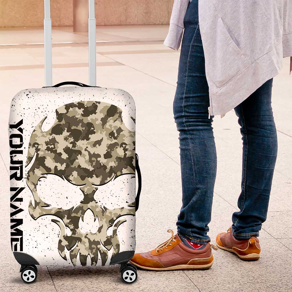 Personalized Camouflage Skull and American Flag Darts Luggage Cover - Wonder Print Shop