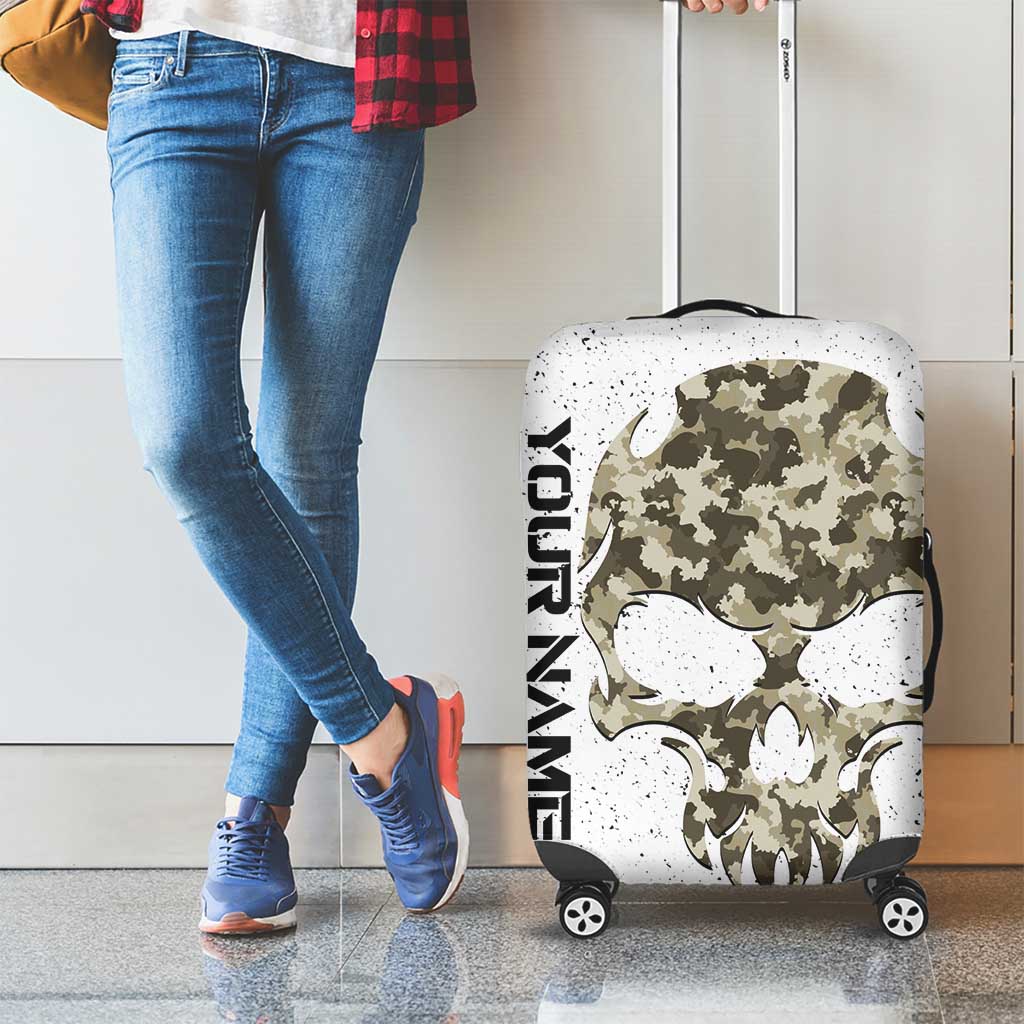 Personalized Camouflage Skull and American Flag Darts Luggage Cover - Wonder Print Shop