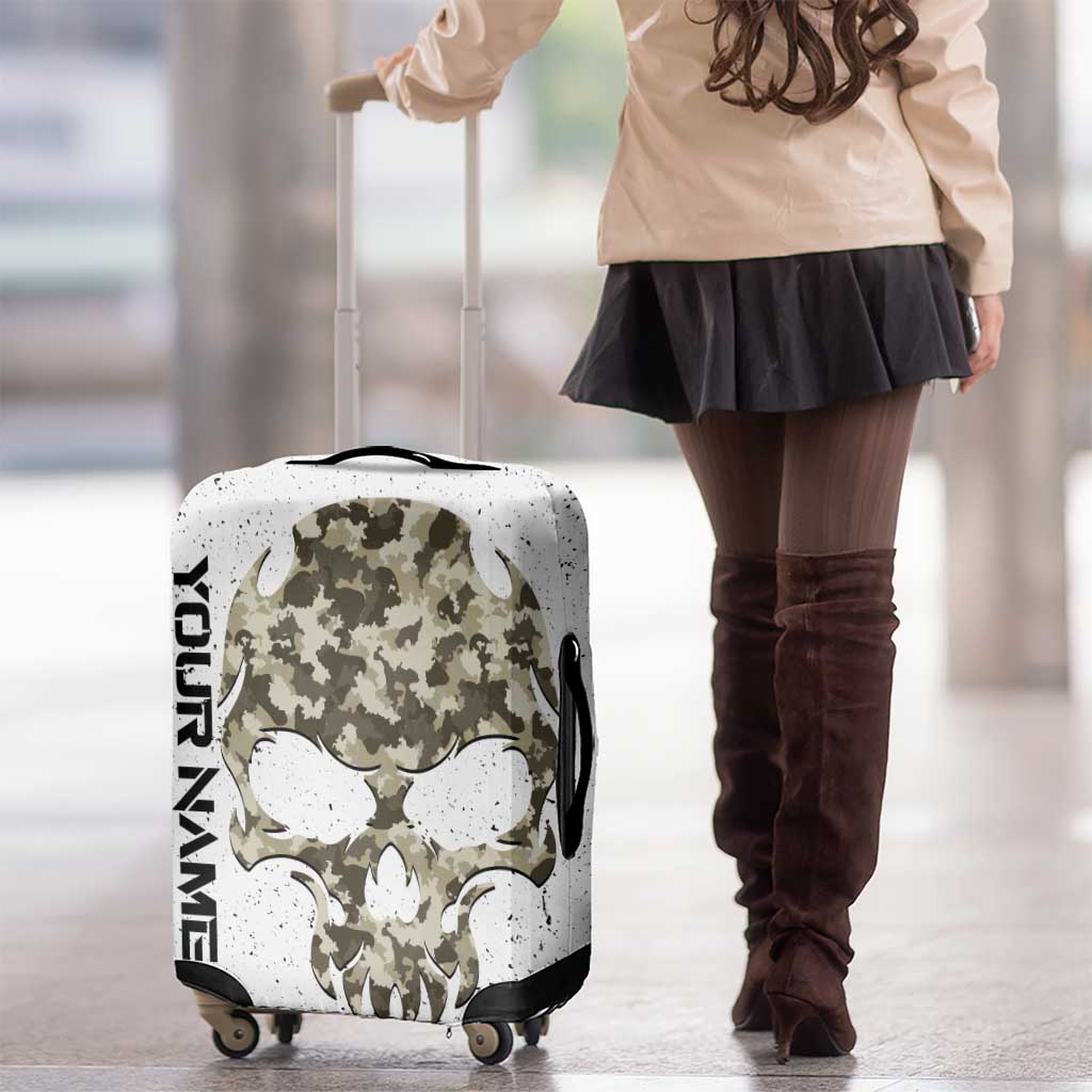 Personalized Camouflage Skull and American Flag Darts Luggage Cover - Wonder Print Shop