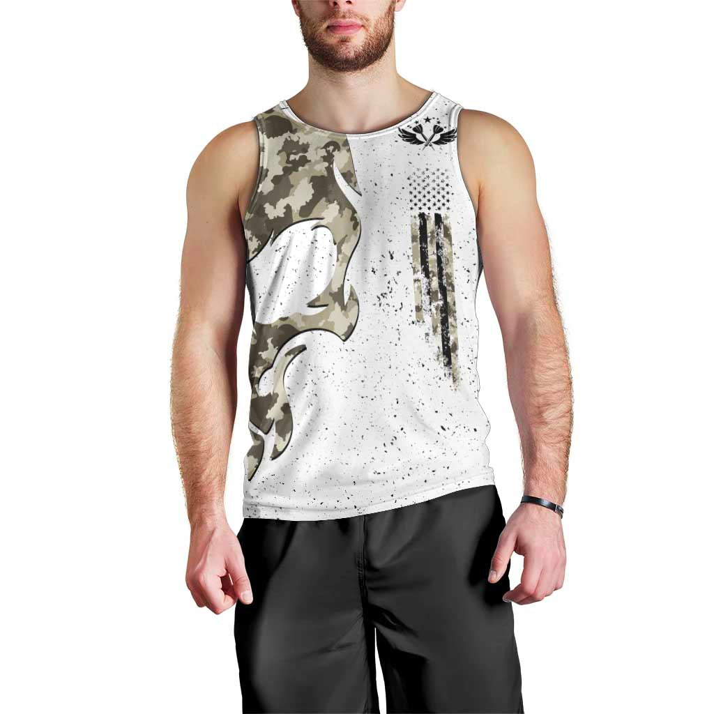 Personalized Camouflage Skull and American Flag Darts Men Tank Top - Wonder Print Shop