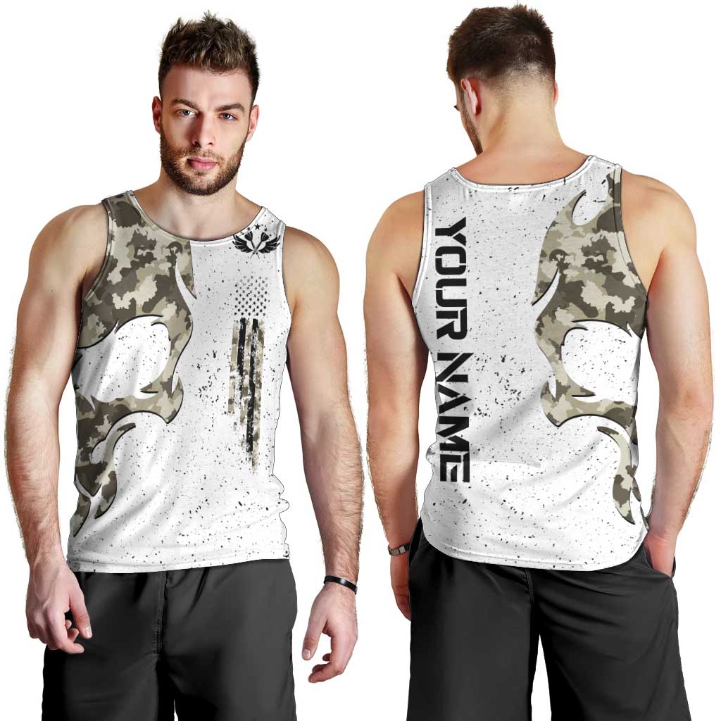 Personalized Camouflage Skull and American Flag Darts Men Tank Top - Wonder Print Shop