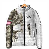 Personalized Camouflage Skull and American Flag Darts Padded Jacket - Wonder Print Shop