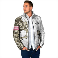 Personalized Camouflage Skull and American Flag Darts Padded Jacket - Wonder Print Shop