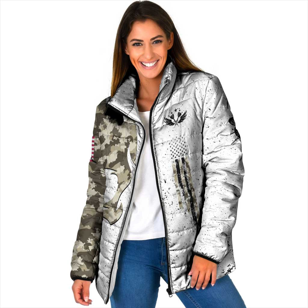 Personalized Camouflage Skull and American Flag Darts Padded Jacket - Wonder Print Shop