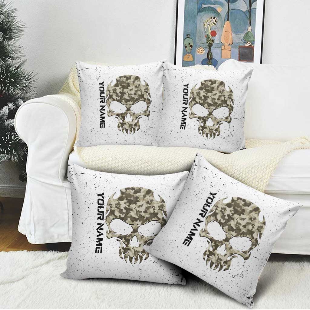 Personalized Camouflage Skull and American Flag Darts Pillow Cover - Wonder Print Shop