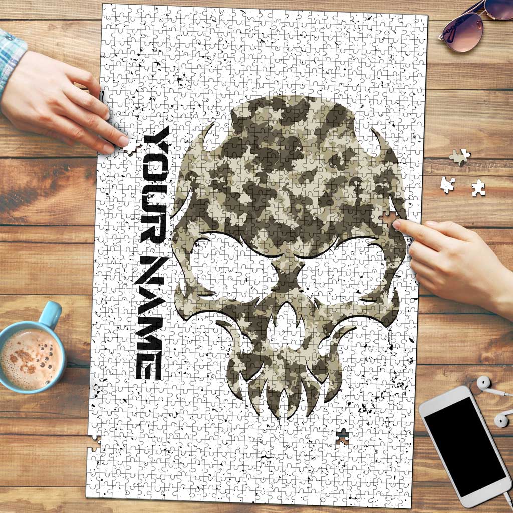 Personalized Camouflage Skull and American Flag Darts Puzzle - Wonder Print Shop