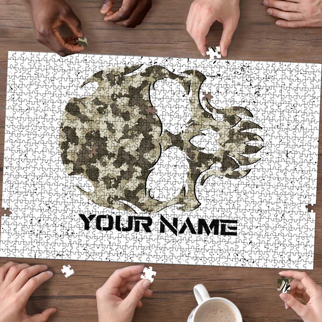 Personalized Camouflage Skull and American Flag Darts Puzzle - Wonder Print Shop