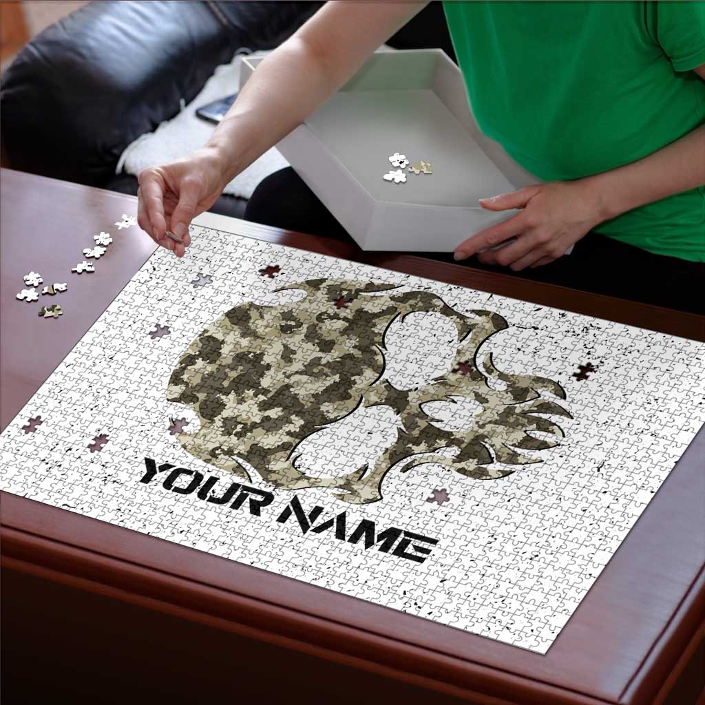 Personalized Camouflage Skull and American Flag Darts Puzzle - Wonder Print Shop