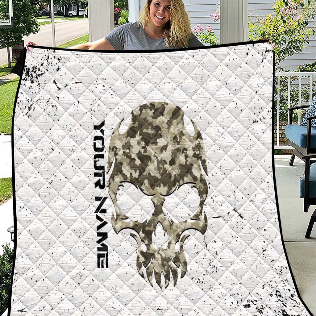 Personalized Camouflage Skull and American Flag Darts Quilt - Wonder Print Shop