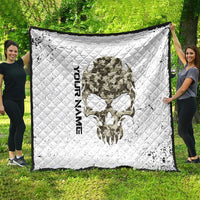 Personalized Camouflage Skull and American Flag Darts Quilt - Wonder Print Shop