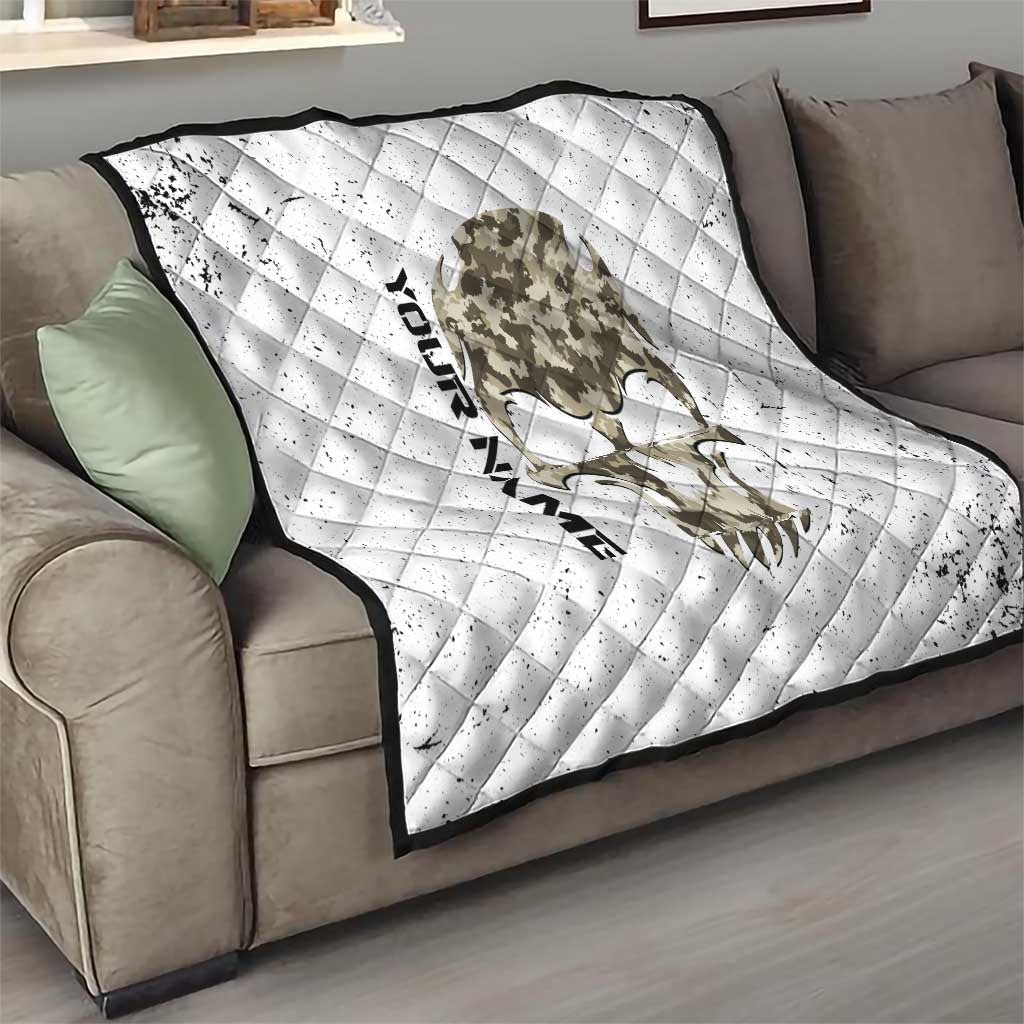 Personalized Camouflage Skull and American Flag Darts Quilt - Wonder Print Shop